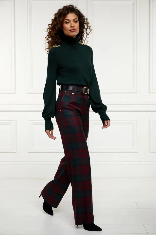 Women In Stock Tailoring Holland Cooper High Waisted Straight Trouser Mulberry Tartan Women In Stock Tailoring Holland Cooper High Waisted Straight Trouser Mulberry Tartan