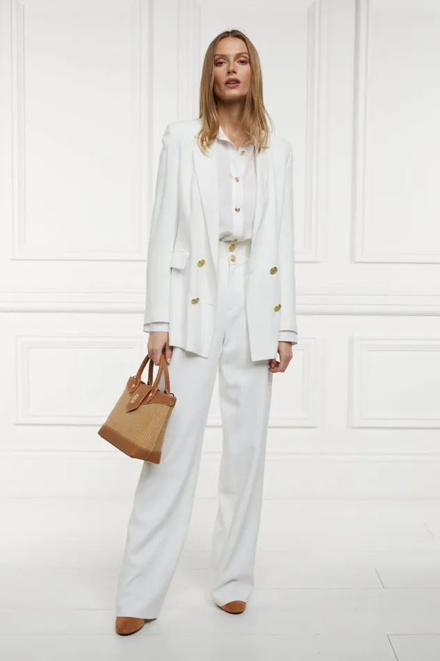 Women In Stock Tailoring Holland Cooper High Waisted Straight Trouser Oyster Linen Women In Stock Tailoring Holland Cooper High Waisted Straight Trouser Oyster Linen