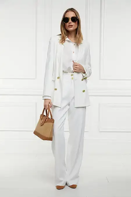 Women In Stock Tailoring Holland Cooper High Waisted Straight Trouser Oyster Linen Women In Stock Tailoring Holland Cooper High Waisted Straight Trouser Oyster Linen