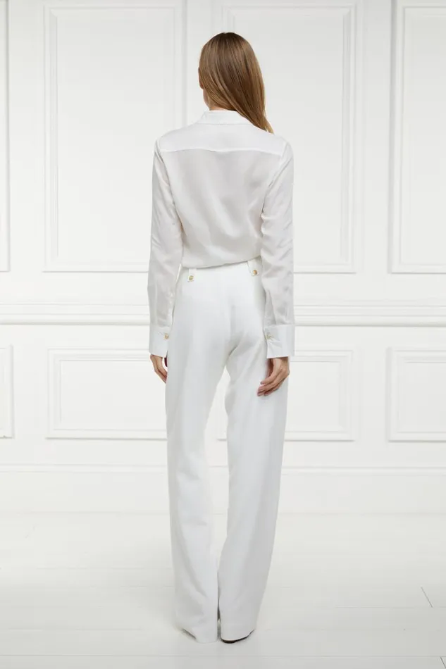 Women In Stock Tailoring Holland Cooper High Waisted Straight Trouser Oyster Linen Women In Stock Tailoring Holland Cooper High Waisted Straight Trouser Oyster Linen