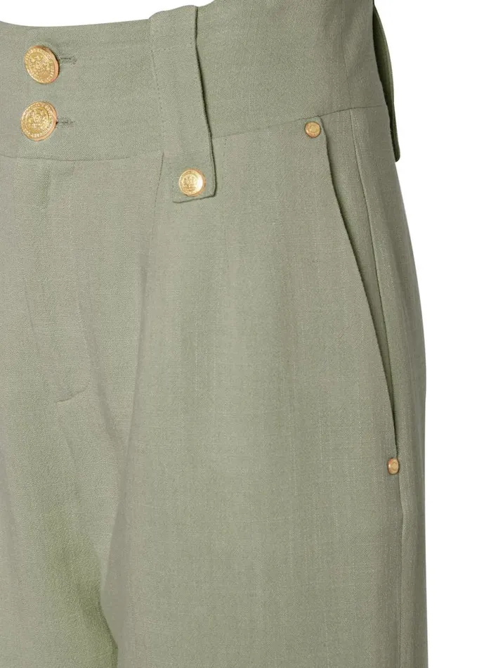 Women In Stock Tailoring Holland Cooper High Waisted Straight Trouser Sage Linen Women In Stock Tailoring Holland Cooper High Waisted Straight Trouser Sage Linen