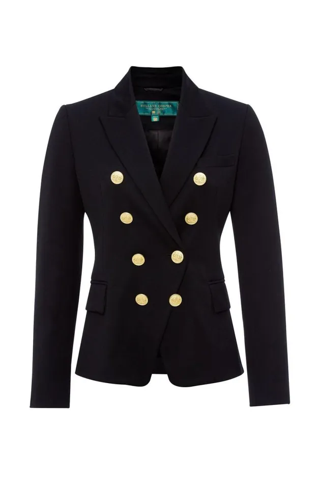 Women In Stock Tailoring Holland Cooper Knightsbridge Blazer Black Barathea