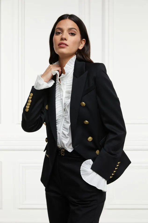 Women In Stock Tailoring Holland Cooper Knightsbridge Blazer Black Barathea