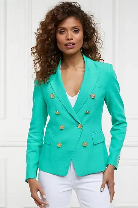 Women In Stock Tailoring Holland Cooper Knightsbridge Blazer Jade Linen