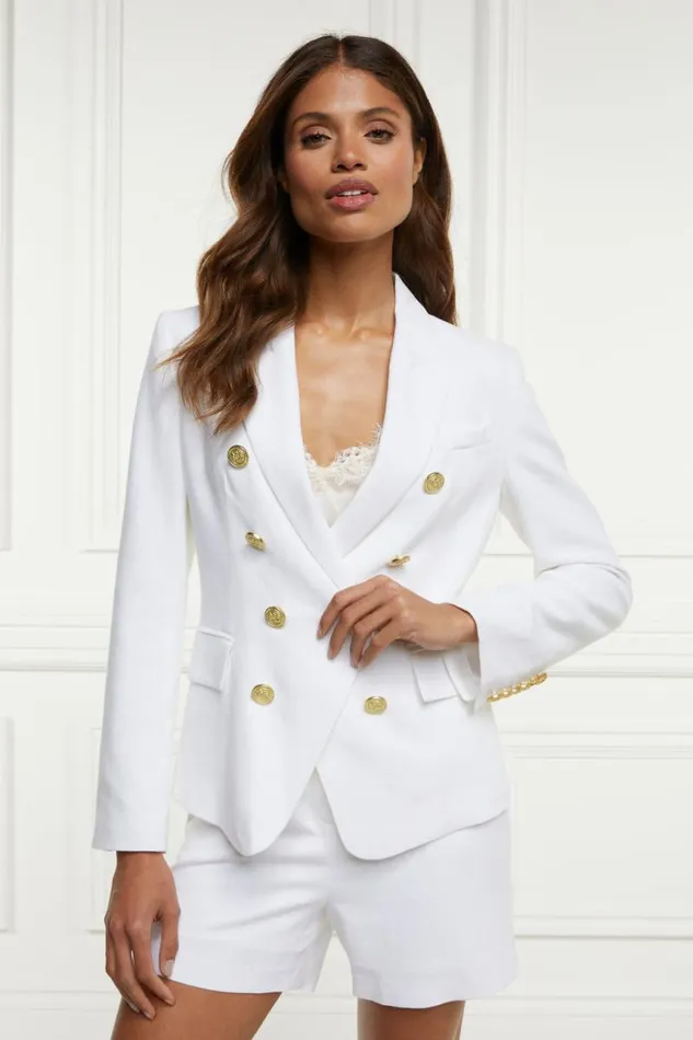 Women In Stock Tailoring Holland Cooper Knightsbridge Blazer Oyster Linen