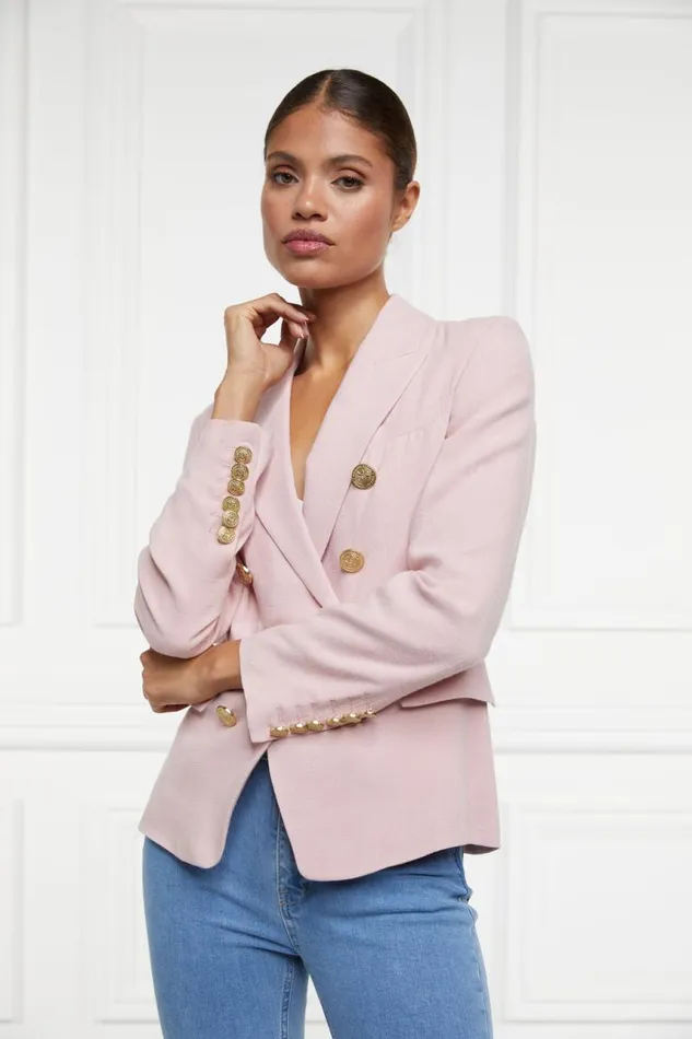 Women In Stock Tailoring Holland Cooper Knightsbridge Blazer Pink Linen
