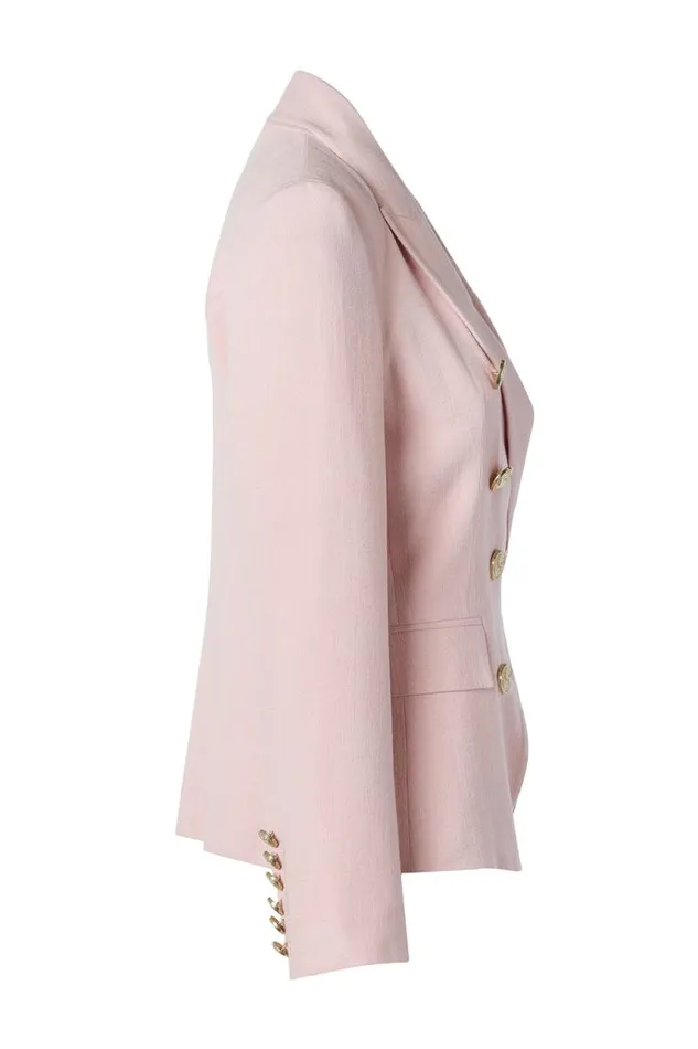 Women In Stock Tailoring Holland Cooper Knightsbridge Blazer Pink Linen