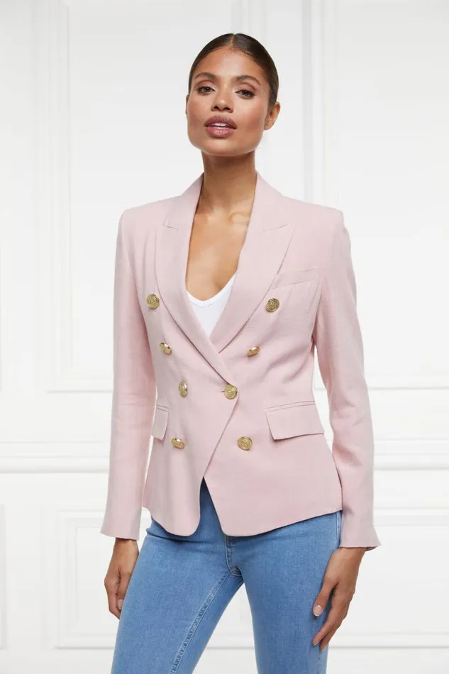 Women In Stock Tailoring Holland Cooper Knightsbridge Blazer Pink Linen