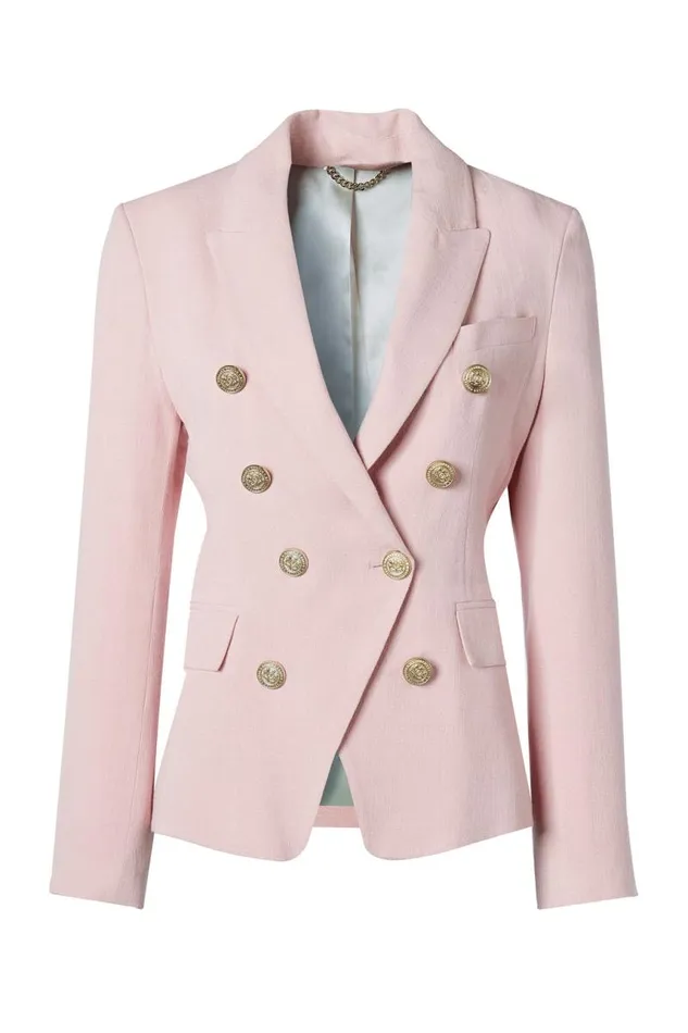 Women In Stock Tailoring Holland Cooper Knightsbridge Blazer Pink Linen