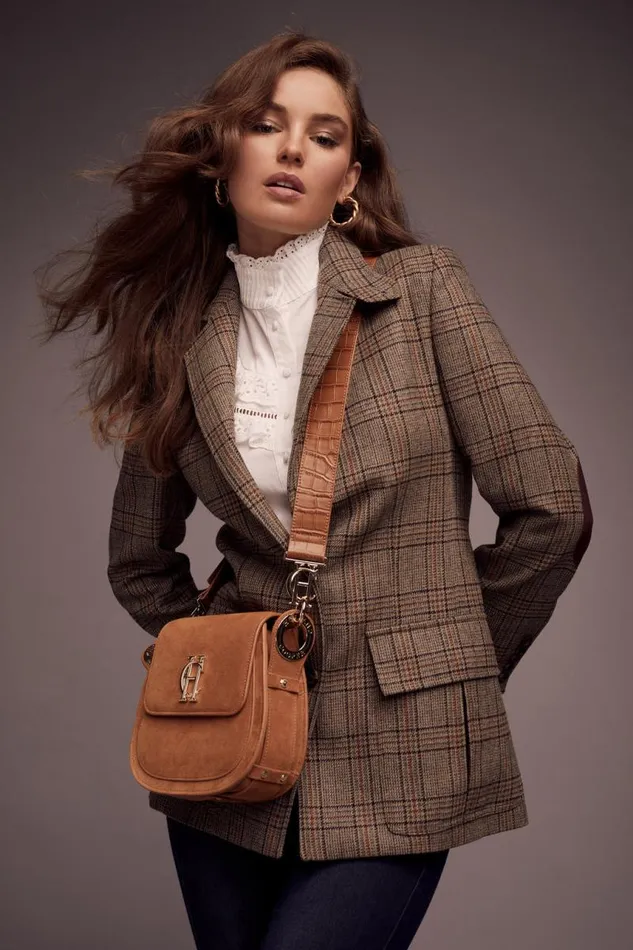 Women In Stock Tailoring Holland Cooper Single Breasted Field Blazer Bourbon Tweed