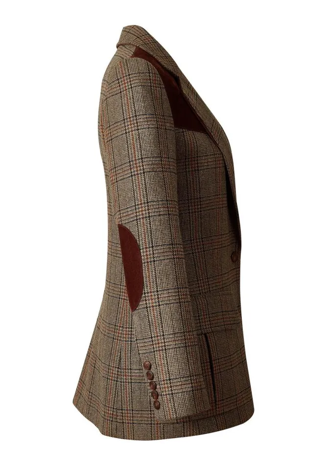 Women In Stock Tailoring Holland Cooper Single Breasted Field Blazer Bourbon Tweed