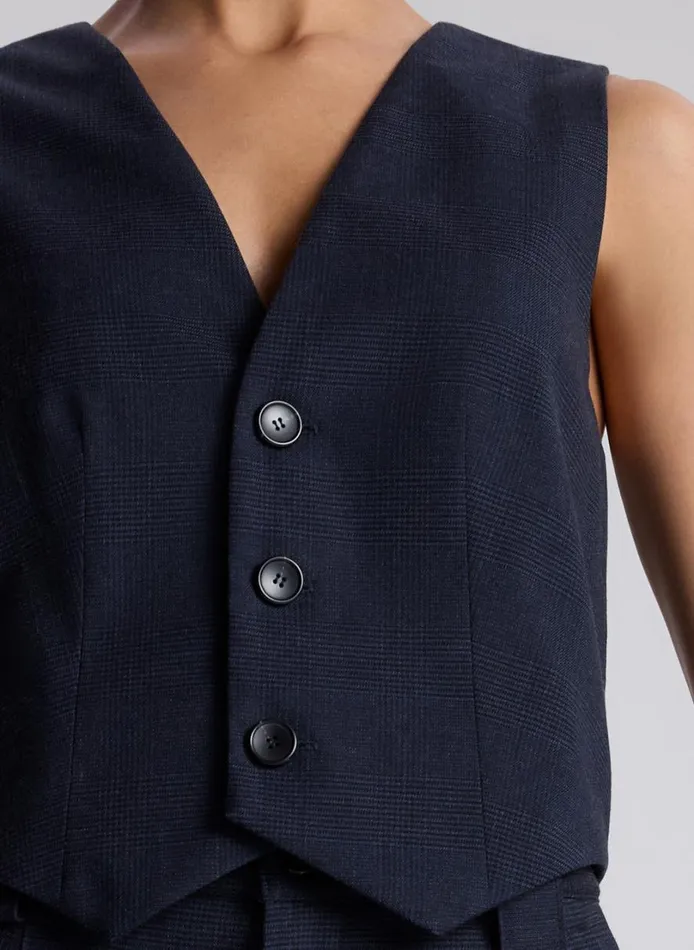 Women Jackets and Coats ALC Maxwell Plaid Vest Navyblack