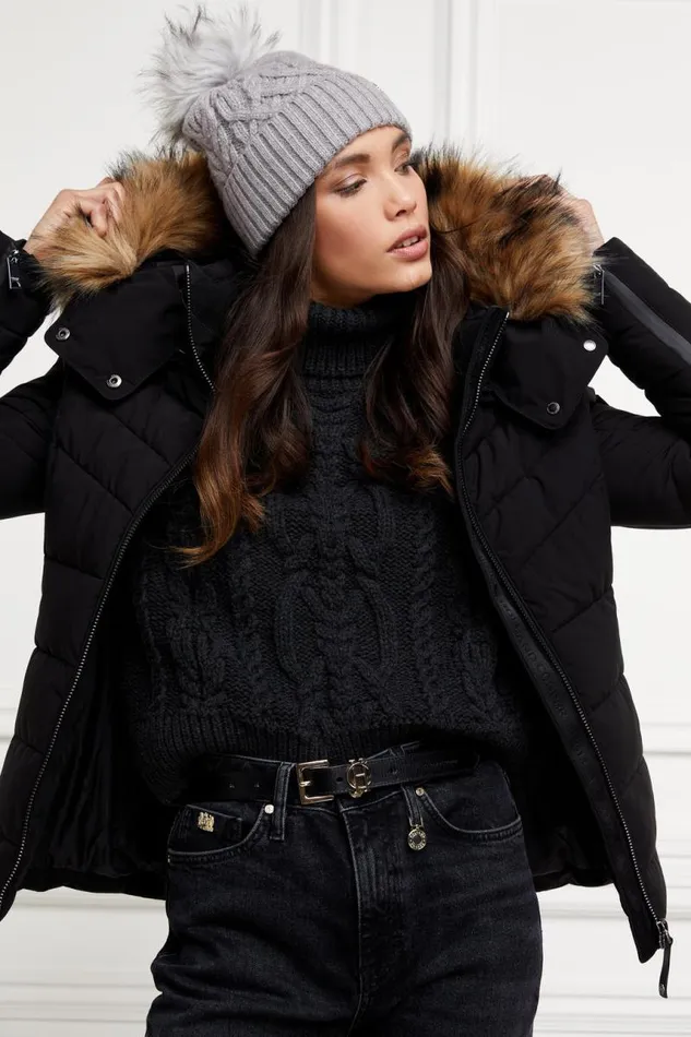 Women Jackets Holland Cooper Whistler Puffer Jacket Black Natural