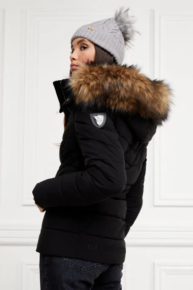 Women Jackets Holland Cooper Whistler Puffer Jacket Black Natural