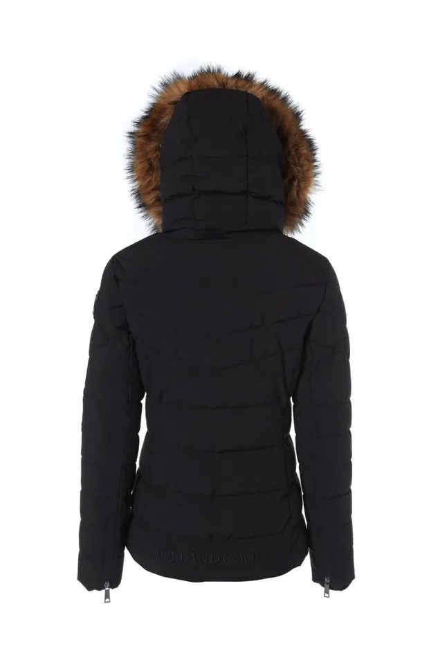 Women Jackets Holland Cooper Whistler Puffer Jacket Black Natural