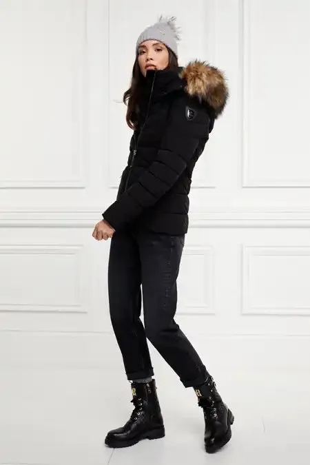 Women Jackets Holland Cooper Whistler Puffer Jacket Black Natural