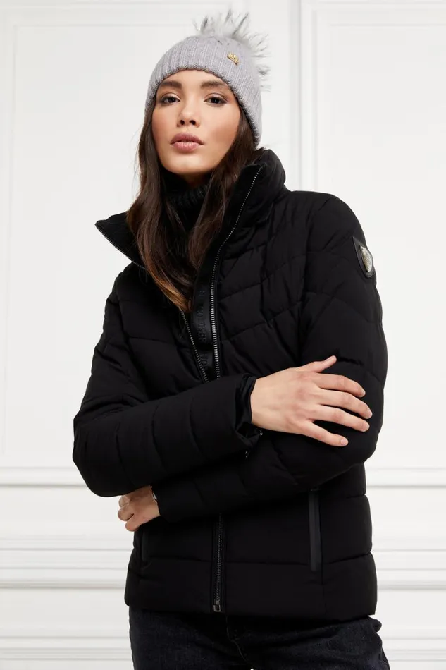 Women Jackets Holland Cooper Whistler Puffer Jacket Black Natural