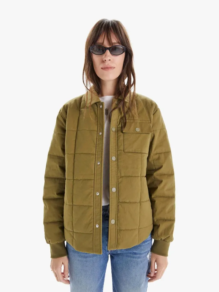 Women Jackets Mother Denim The Kickin039 Around Puffer Medium Green