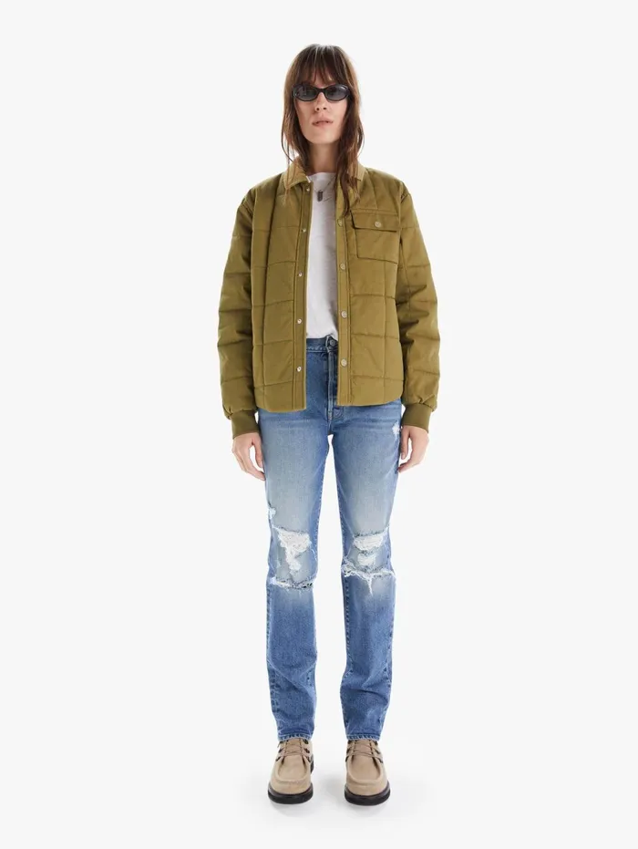 Women Jackets Mother Denim The Kickin039 Around Puffer Medium Green