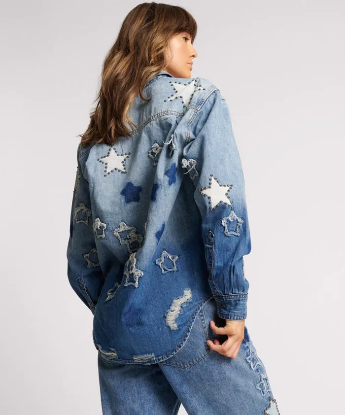 Women JOHNNY BLUE STAR CLASSIC EVERYDAY SHIRT One Teaspoon Denim Shirts Women JOHNNY BLUE STAR CLASSIC EVERYDAY SHIRT One Teaspoon Denim Shirts