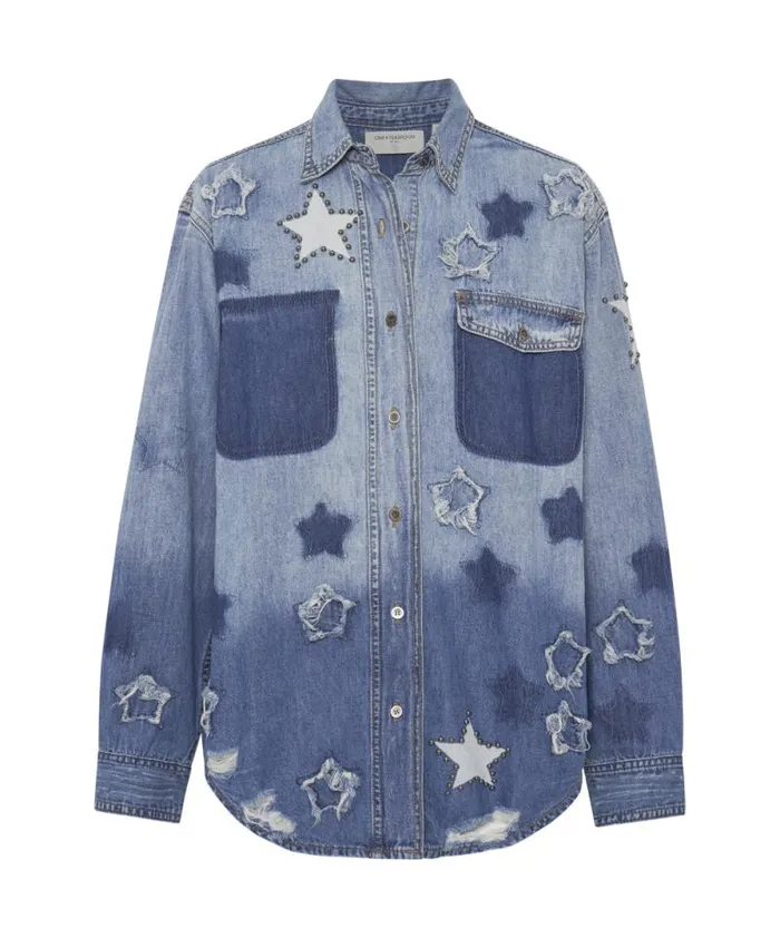 Women JOHNNY BLUE STAR CLASSIC EVERYDAY SHIRT One Teaspoon Denim Shirts Women JOHNNY BLUE STAR CLASSIC EVERYDAY SHIRT One Teaspoon Denim Shirts