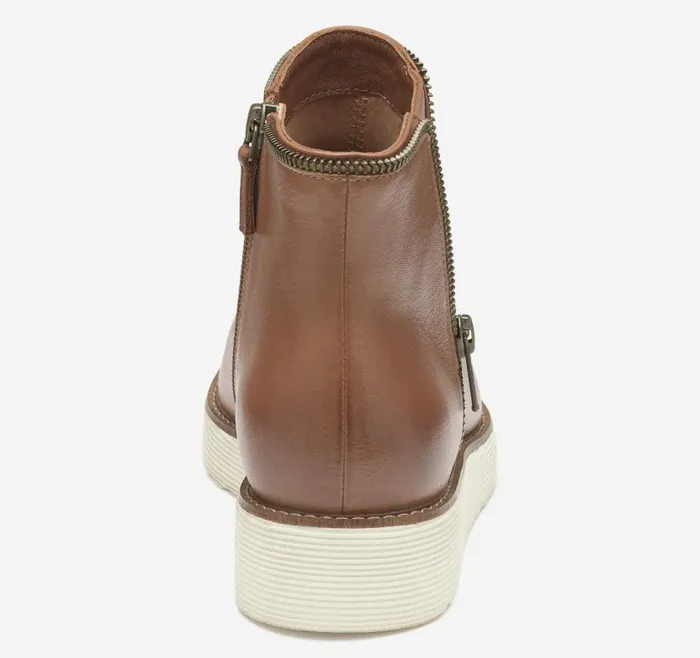 Women Johnston and Murphy Boots and Booties Mitzi Zipper Bootie Cognac Calfskin Women Johnston and Murphy Boots and Booties Mitzi Zipper Bootie Cognac Calfskin