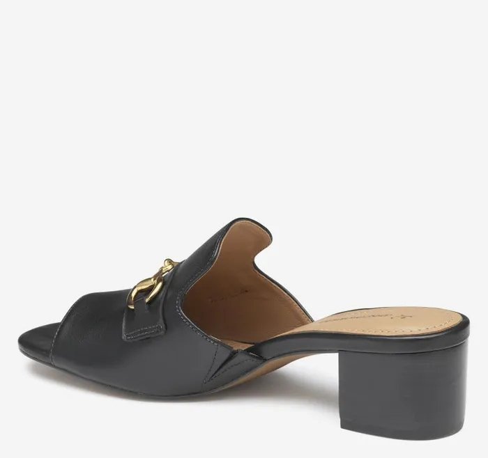 Women Johnston and Murphy Heels and Platform Wedges Edith Bit Slide Black Glove Leather Women Johnston and Murphy Heels and Platform Wedges Edith Bit Slide Black Glove Leather