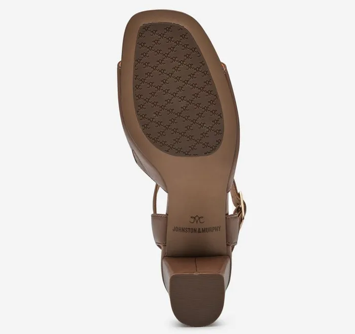 Women Johnston and Murphy Heels and Platform Wedges Evelyn AnkleStrap Sandal Cognac Glove Leather Women Johnston and Murphy Heels and Platform Wedges Evelyn AnkleStrap Sandal Cognac Glove Leather