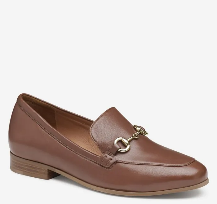 Women Johnston and Murphy Mules and Loafers Ali Bit Loafer Cognac Glove Leather Women Johnston and Murphy Mules and Loafers Ali Bit Loafer Cognac Glove Leather