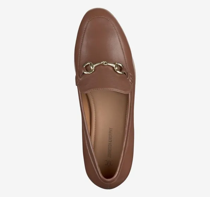 Women Johnston and Murphy Mules and Loafers Ali Bit Loafer Cognac Glove Leather Women Johnston and Murphy Mules and Loafers Ali Bit Loafer Cognac Glove Leather