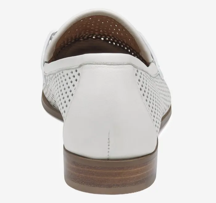 Women Johnston and Murphy Mules and Loafers Ali Perfed Bit Loafer White Glove Leather Women Johnston and Murphy Mules and Loafers Ali Perfed Bit Loafer White Glove Leather