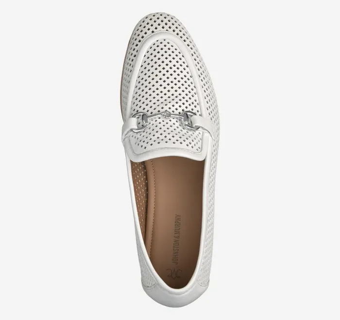 Women Johnston and Murphy Mules and Loafers Ali Perfed Bit Loafer White Glove Leather Women Johnston and Murphy Mules and Loafers Ali Perfed Bit Loafer White Glove Leather