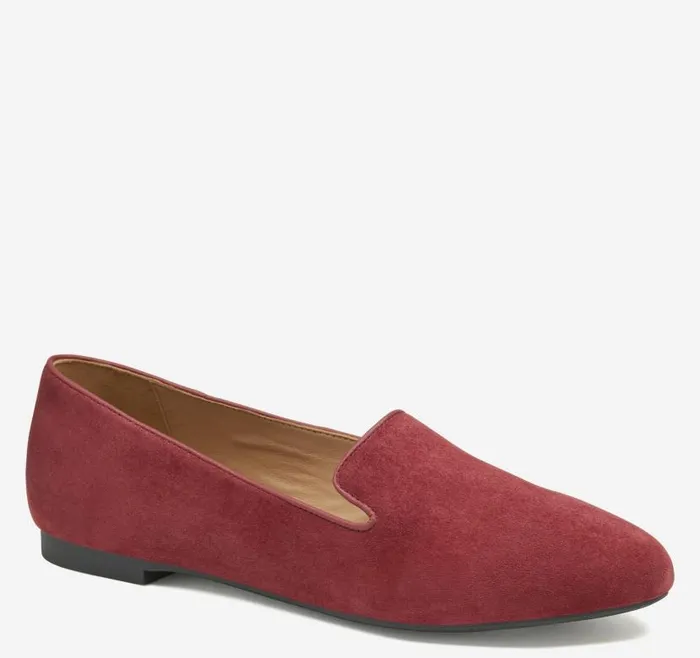 Women Johnston and Murphy Mules and Loafers Delanie Loafer Dark Red Kid Suede Women Johnston and Murphy Mules and Loafers Delanie Loafer Dark Red Kid Suede
