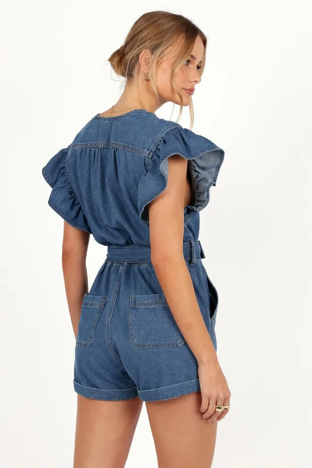 Women Jumpsuits and Rompers Petal and Pup Mia Romper Medium Denim Women Jumpsuits and Rompers Petal and Pup Mia Romper Medium Denim