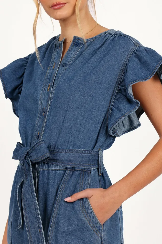 Women Jumpsuits and Rompers Petal and Pup Mia Romper Medium Denim Women Jumpsuits and Rompers Petal and Pup Mia Romper Medium Denim