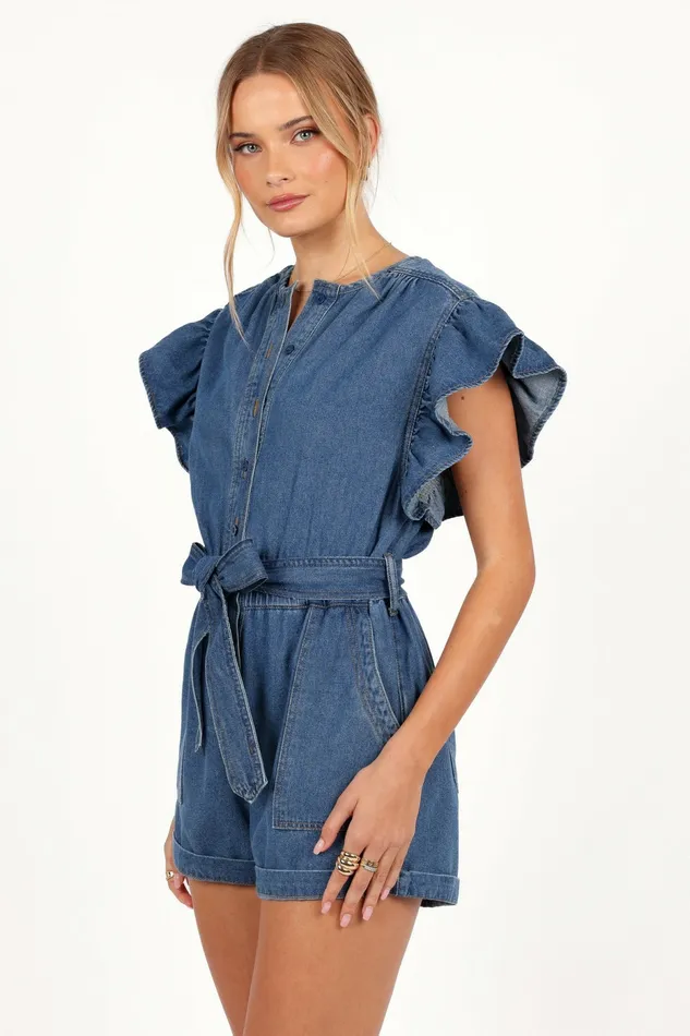 Women Jumpsuits and Rompers Petal and Pup Mia Romper Medium Denim Women Jumpsuits and Rompers Petal and Pup Mia Romper Medium Denim