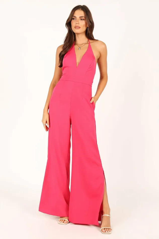 Women Jumpsuits and Rompers Petal and Pup Rumi Wide Leg Jumpsuit Hot Pink