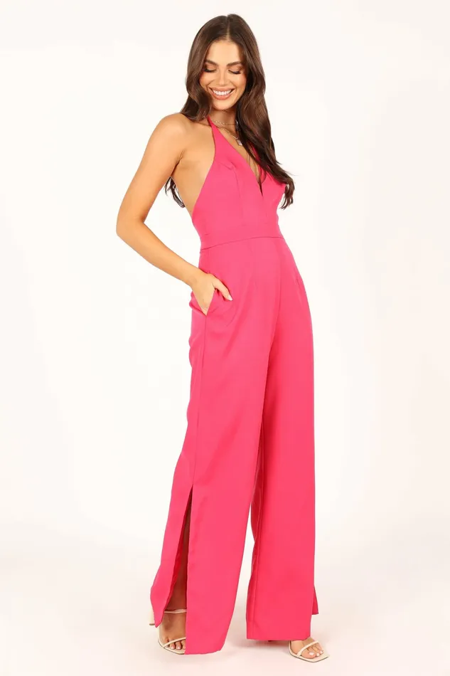 Women Jumpsuits and Rompers Petal and Pup Rumi Wide Leg Jumpsuit Hot Pink