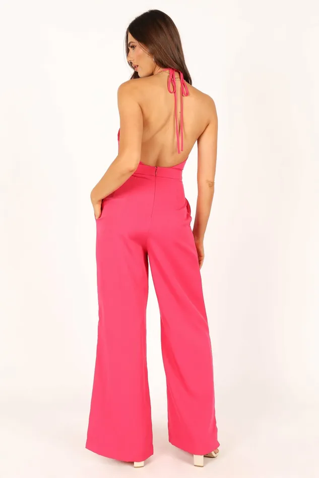 Women Jumpsuits and Rompers Petal and Pup Rumi Wide Leg Jumpsuit Hot Pink