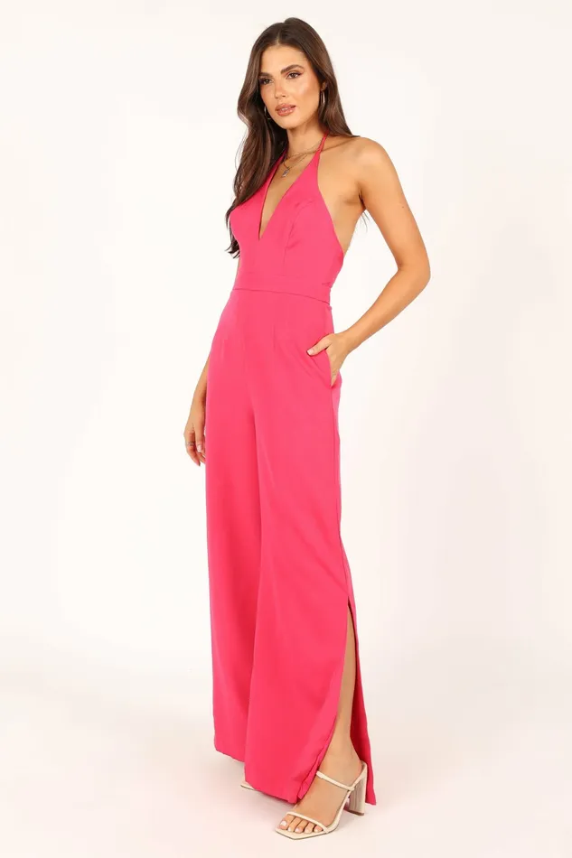 Women Jumpsuits and Rompers Petal and Pup Rumi Wide Leg Jumpsuit Hot Pink