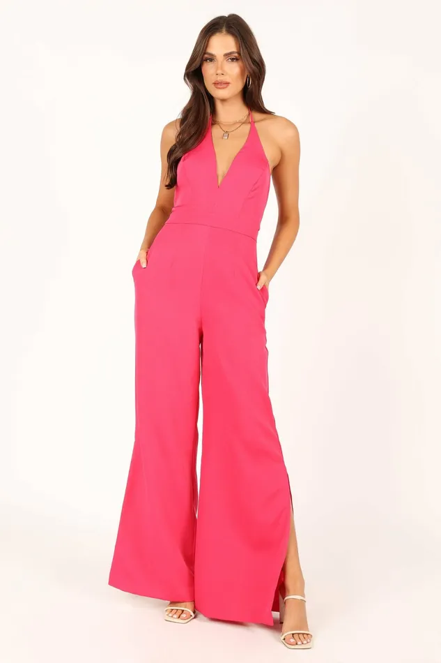 Women Jumpsuits and Rompers Petal and Pup Rumi Wide Leg Jumpsuit Hot Pink