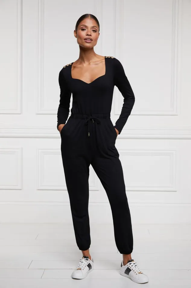 Women Jumpsuits Holland Cooper Long Sleeve Margot Jumpsuit Black