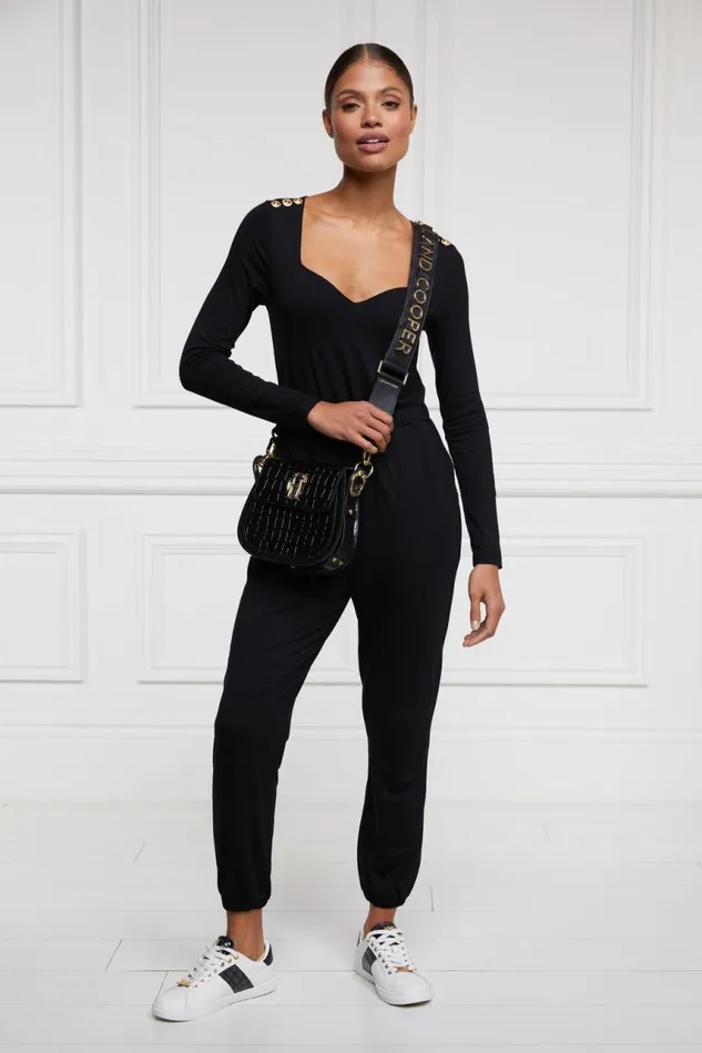 Women Jumpsuits Holland Cooper Long Sleeve Margot Jumpsuit Black Women Jumpsuits Holland Cooper Long Sleeve Margot Jumpsuit Black