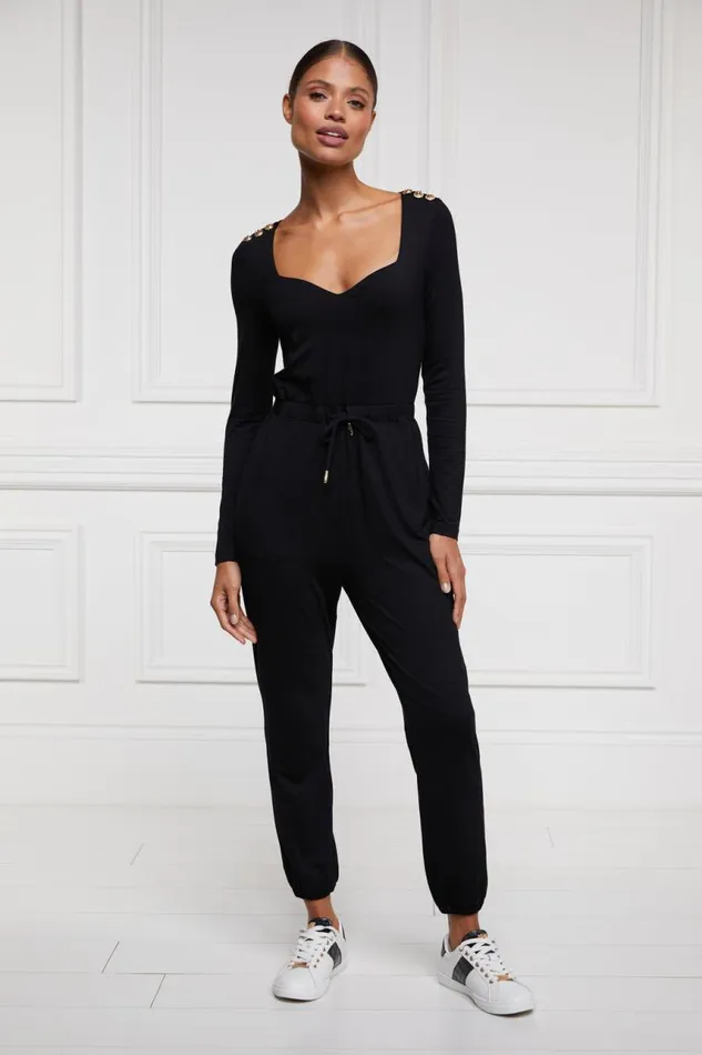 Women Jumpsuits Holland Cooper Long Sleeve Margot Jumpsuit Black Women Jumpsuits Holland Cooper Long Sleeve Margot Jumpsuit Black