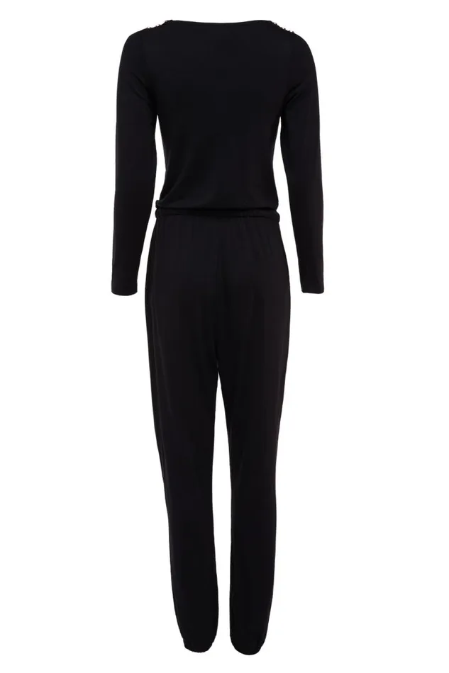 Women Jumpsuits Holland Cooper Long Sleeve Margot Jumpsuit Black Women Jumpsuits Holland Cooper Long Sleeve Margot Jumpsuit Black