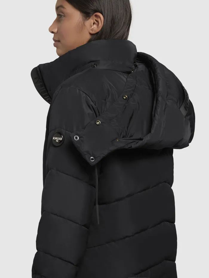 Women KHUJO Mantel HURCE Schwarz Schwarz Quilted Coats