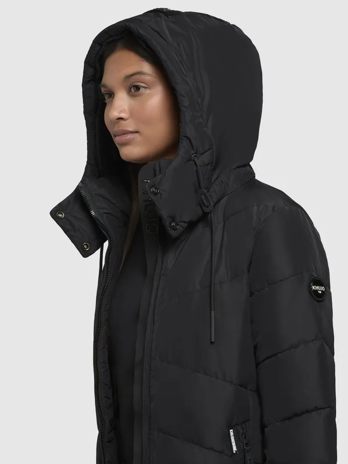 Women KHUJO Mantel HURCE Schwarz Schwarz Quilted Coats