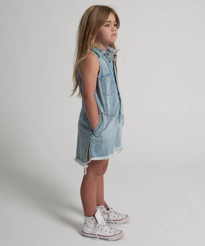 WomenKids KIDS MINI BRAXTON DRESS BLUE One Teaspoon Denim Dresses