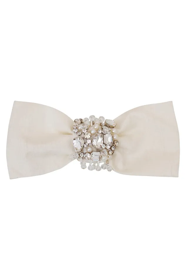 WomenKids LoveShackFancy Hair Accessories Luddington Crystal Barrette Cream