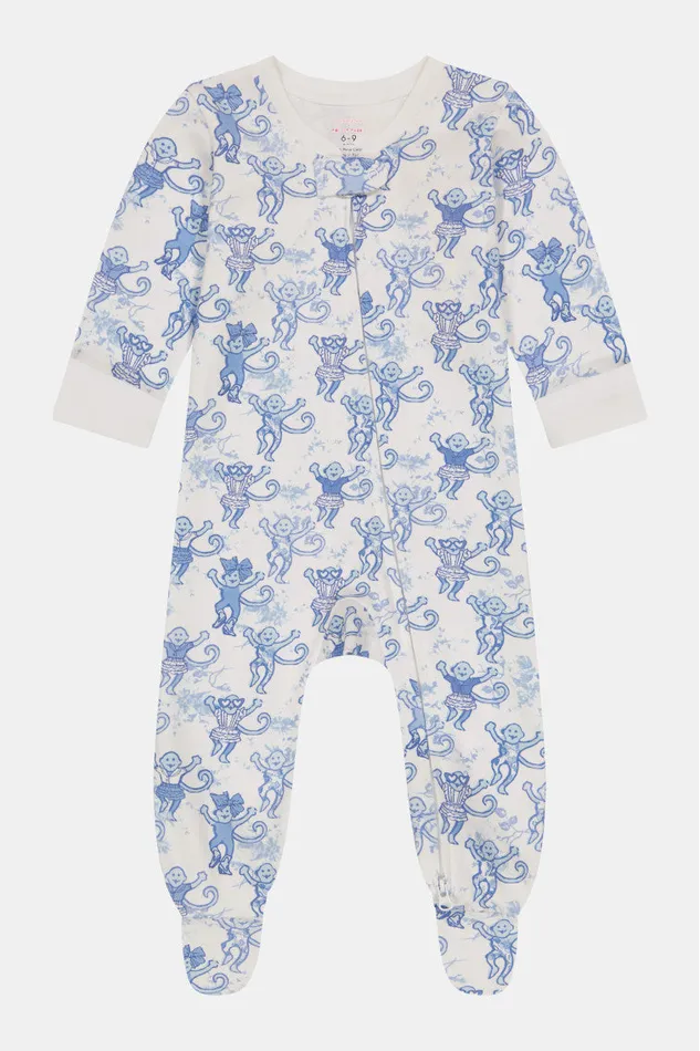 WomenKids LoveShackFancy Sleepwear Roller Rabbit Pastiche De Monkey Baby Zipper Footie Blue WomenKids LoveShackFancy Sleepwear Roller Rabbit Pastiche De Monkey Baby Zipper Footie Blue